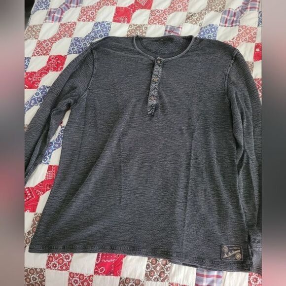 Frye Gray Black Henley‎ - Picture 1 of 6